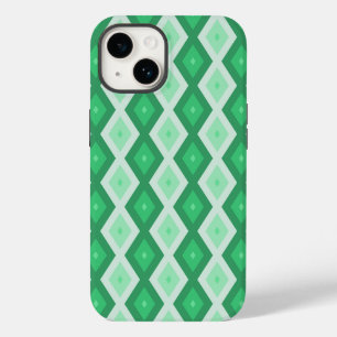 Shades of green diamond pattern Case-Mate iPhone 14 case