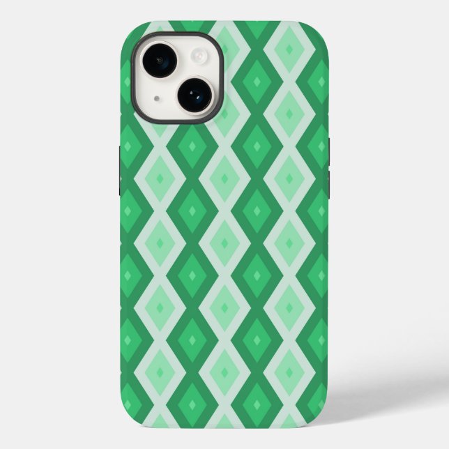 Shades of green diamond pattern Case-Mate iPhone case (Back)