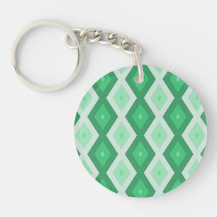 Shades of green diamond pattern key ring