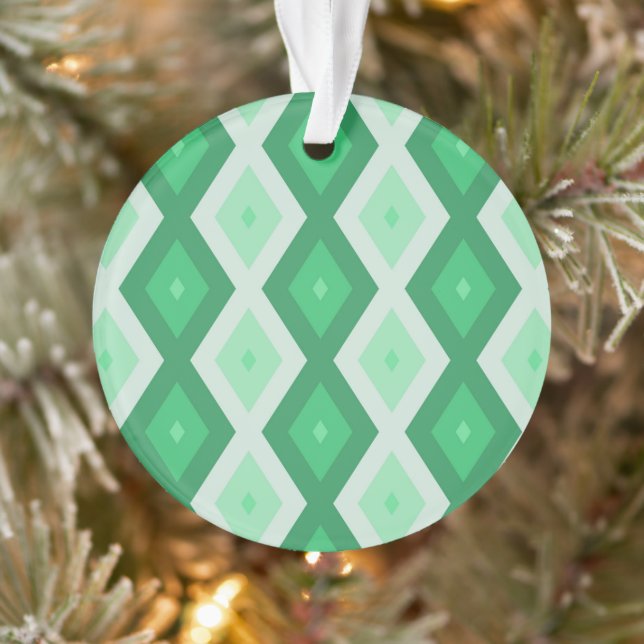 Shades of green diamond pattern ornament (Tree)