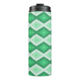 Shades of green diamond pattern thermal tumbler