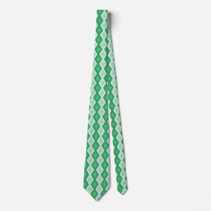 Shades of green diamond pattern tie