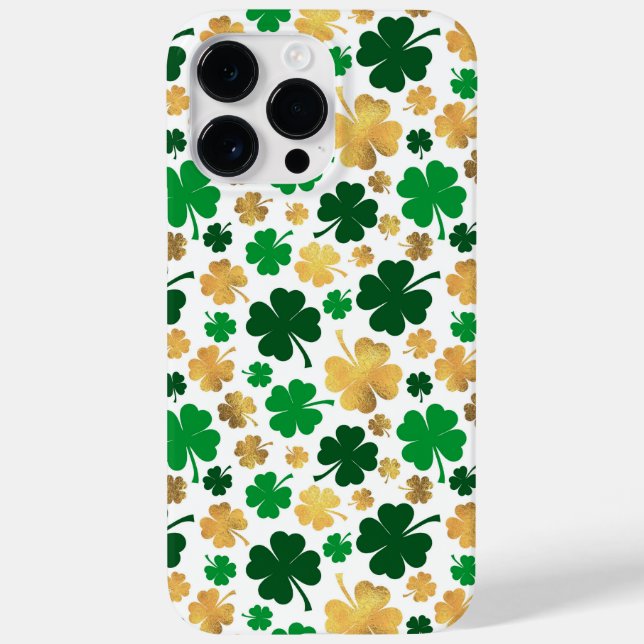 SHADES OF GREEN & GOLD IRISH SHAMROCKS  Case-Mate iPhone CASE (Back)
