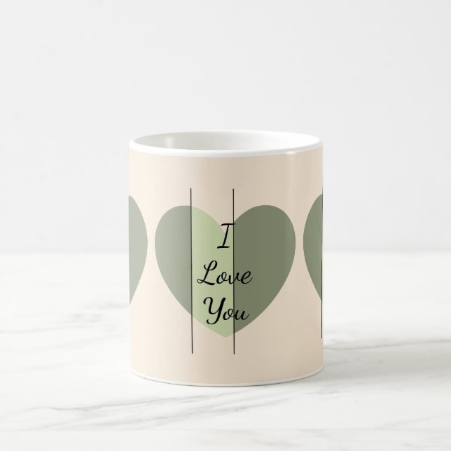 Shades of Green Heart Coffee Mug (Center)