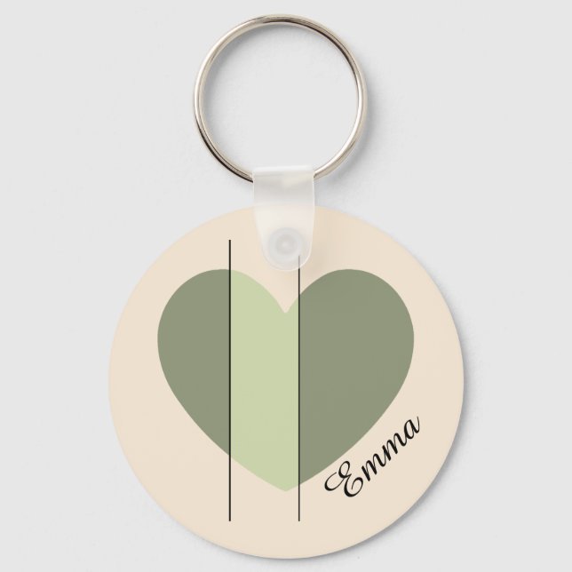 Shades of Green Heart Key Ring (Front)