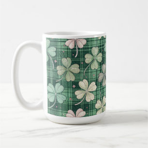 SHADES OF GREEN IRISH CELTIC SHAMROCKS COFFEE MUG
