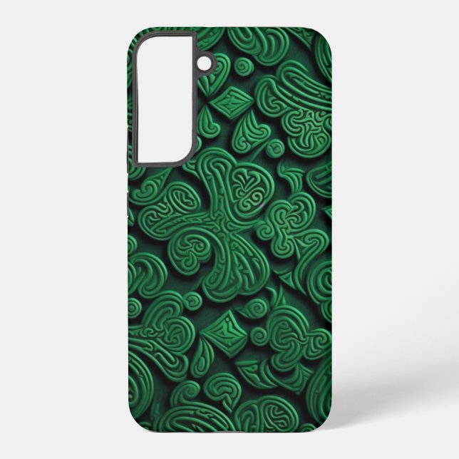 SHADES OF GREEN IRISH CELTIC SHAMROCKS SAMSUNG GALAXY S22+ CASE (Back)