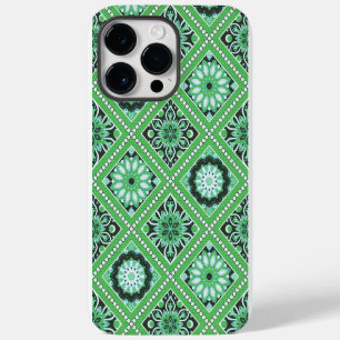 SHADES OF GREEN MANDALA PATTERNS iPhone 14 PRO MAX CASE