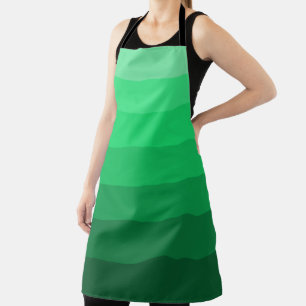 Shades of Green Ombre Stripes Apron