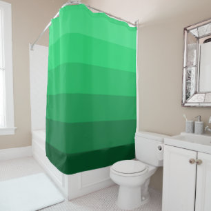 Shades of Green Ombre Stripes Shower Curtain