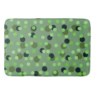 shades of green polka dots bath mat