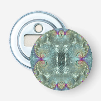 Shades of Green Purple 3D Fractal ~ Bottle Opener