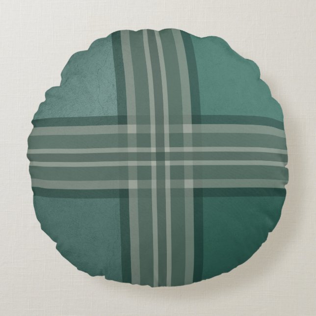 Shades of green round cushion (Front)