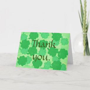 Shades of Green Shamrock Collage Thank you Cards