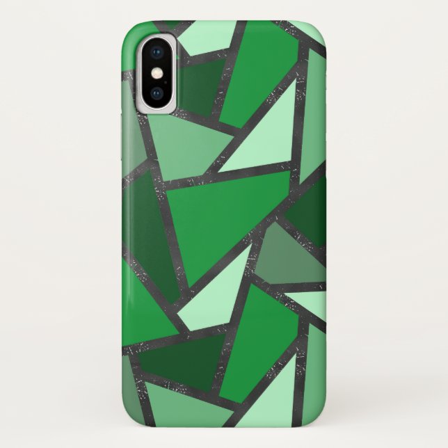 Shades of green stained glass pattern Case-Mate iPhone case (Back)