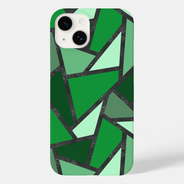 Shades of green stained glass pattern Case-Mate iPhone case (Back)