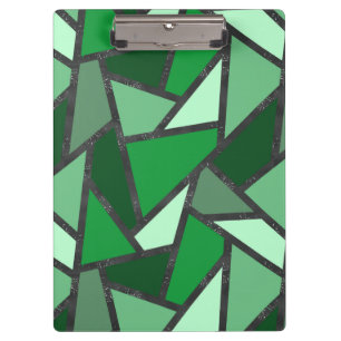 Shades of green stained glass pattern clipboard