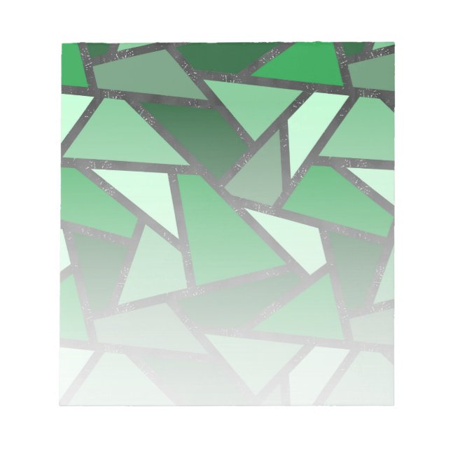 Shades of green stained glass pattern notepad (Front)