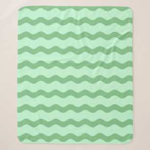 Shades of Green Stripes Sherpa Blanket