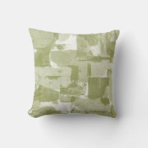 Shades of Green & White Abstract Decor Pillow