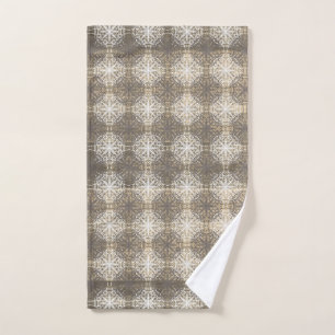 Shades of Grey, Beige and White Lace Hand Towel