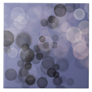 Shades of Grey Bokeh Circle Ceramic Tile
