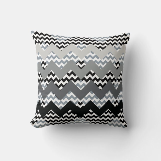 shades of grey chevrons cushion (Front)