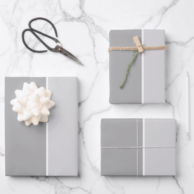 Shades of grey clean simple stylish  wrapping paper sheet (Front)
