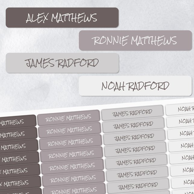 Shades of Grey Colour Coded Penned Name Waterproof (Creator Uploaded)