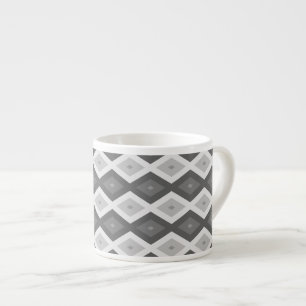 Shades of grey diamond pattern espresso cup