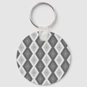 Shades of grey diamond pattern key ring