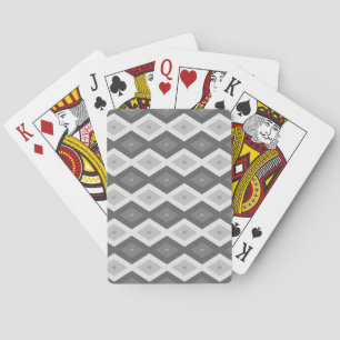 Shades of grey diamond pattern playing cards