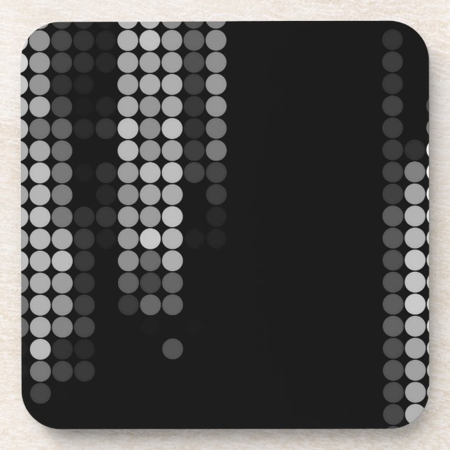 Shades Of Grey Dot Pattern Coaster (Front)
