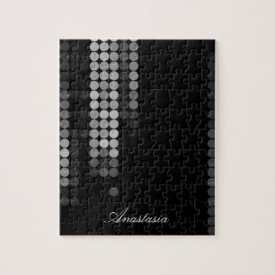 Shades Of Grey Dot Pattern Jigsaw Puzzle
