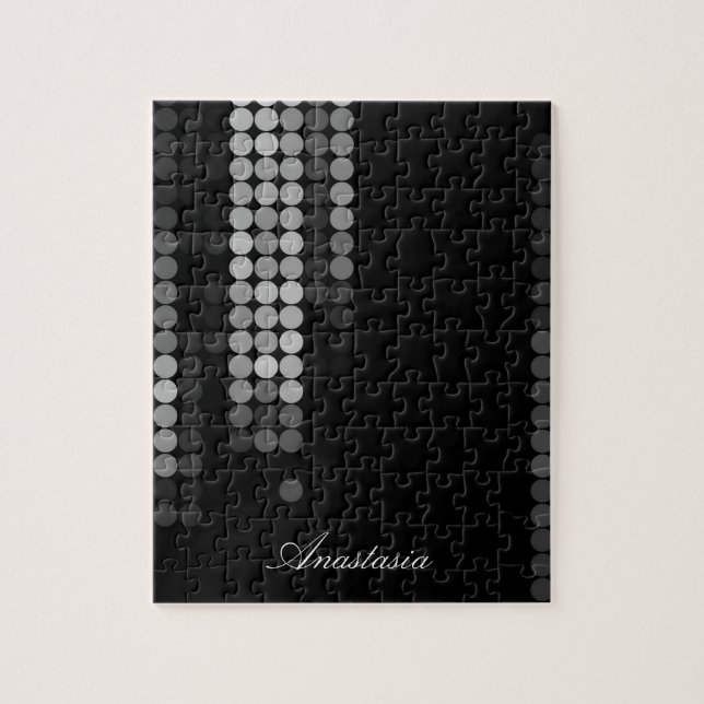 Shades Of Grey Dot Pattern Jigsaw Puzzle (Vertical)