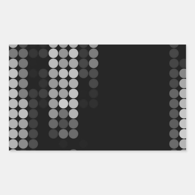 Shades Of Grey Dot Pattern Rectangular Sticker (Front)