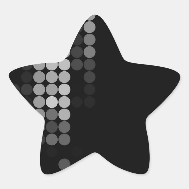 Shades Of Grey Dot Pattern Star Sticker (Front)