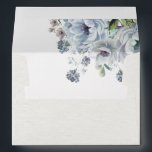 Shades of Grey Dusty Blue Winter Rustic Wedding En Envelope<br><div class="desc">Elegant floral winter wedding envelope features elegant grey and icy blue watercolor flower bouquet frosty-hued greenery. Please contact me for any help in customisation or if you need any other product with this design.</div>