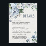 Shades of Grey Dusty Blue Winter Rustic Wedding    Enclosure Card<br><div class="desc">Elegant floral winter wedding details card features elegant grey and icy blue watercolor flower bouquet frosty-hued greenery. Please contact me for any help in customisation or if you need any other product with this design.</div>