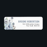 Shades of Grey Dusty Blue Winter Rustic Wedding La Return Address Label<br><div class="desc">Elegant floral winter wedding address label features elegant grey and icy blue watercolor flower bouquet frosty-hued greenery. Please contact me for any help in customisation or if you need any other product with this design.</div>