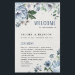 Shades of Grey Dusty Blue Winter  Wedding Program<br><div class="desc">Elegant floral winter wedding program features elegant grey and icy blue watercolor flower bouquet frosty-hued greenery. Please contact me for any help in customisation or if you need any other product with this design.</div>