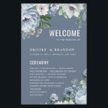 Shades of Grey Dusty Blue Winter  Wedding Program<br><div class="desc">Elegant floral winter wedding program features elegant grey and icy blue watercolor flower bouquet frosty-hued greenery. Please contact me for any help in customisation or if you need any other product with this design.</div>