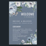 Shades of Grey Dusty Blue Winter  Wedding Program<br><div class="desc">Elegant floral winter wedding program features elegant grey and icy blue watercolor flower bouquet frosty-hued greenery. Please contact me for any help in customisation or if you need any other product with this design.</div>