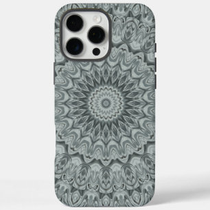 Shades of Grey Mandala Kaleidoscope Medallion iPhone 16 Pro Max Case
