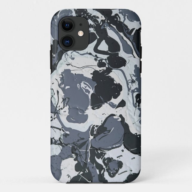 Shades of Grey monochrome modern abstract Case-Mate iPhone Case (Back)