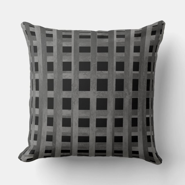Shades of Grey Plaid Cushion (Front)