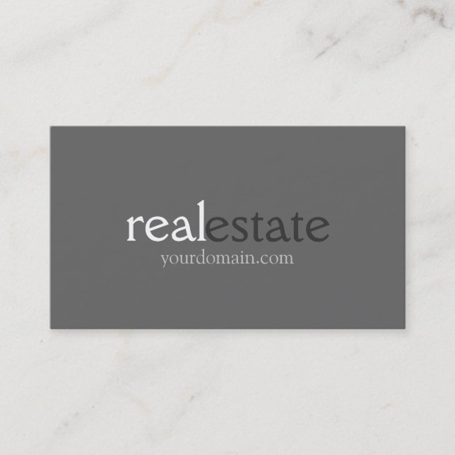Shades of Grey Real Estate Agent Business Card (Front)