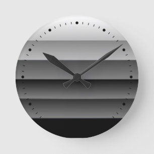 Shades Of Grey Round Clock
