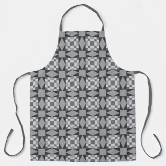 Shades of Grey Star Chain Patchwork Pattern Apron