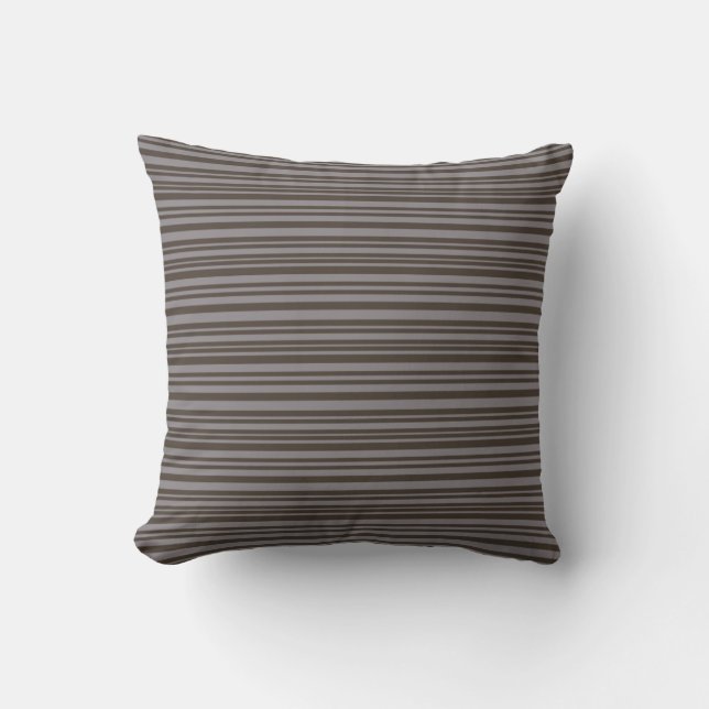 Shades of Grey Stripes Cushion (Front)